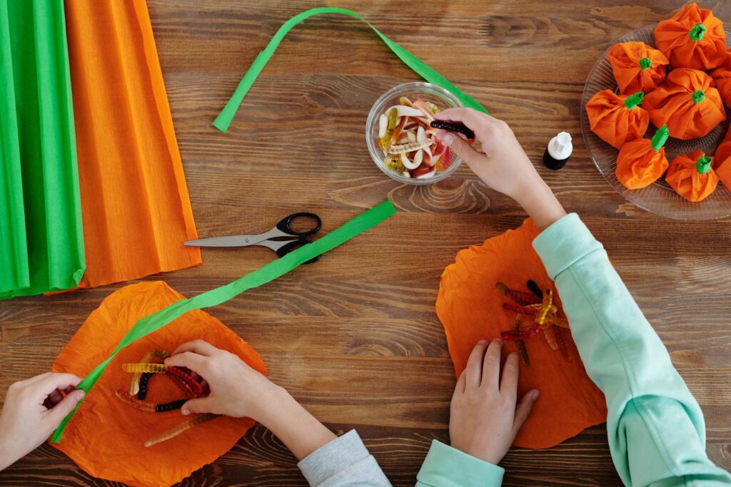 Halloween pumpkin candy pouches 